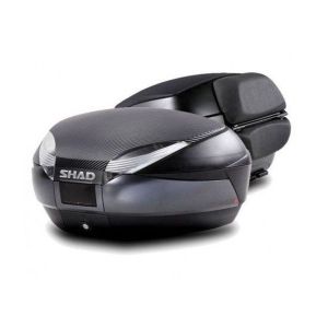 Kovček ( Top case ) SHAD SH48 Temno Siva with backrest, carbon cover and PREMIUN SMART lock