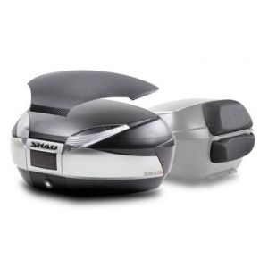 Kovček ( Top case ) SHAD SH48 New Titanium with backrest, carbon cover and PREMIUN SMART lock